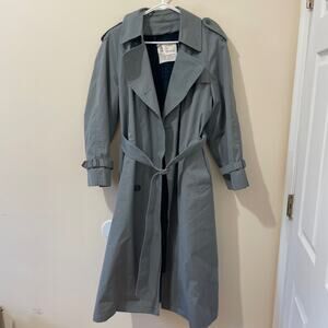 Vintage Womens London Fog Maincoats Long Trench Coat Plaid Fleece Lining Sz 12P
